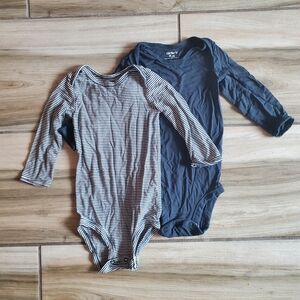 Carter's Navy and Striped Bodysuits
